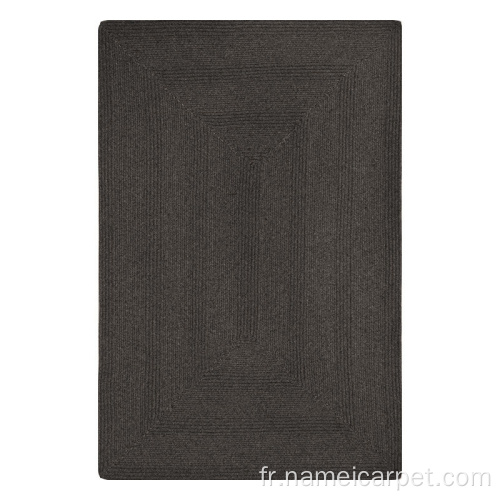 Tapis et tapis tressés en laine naturelle de couleur noire